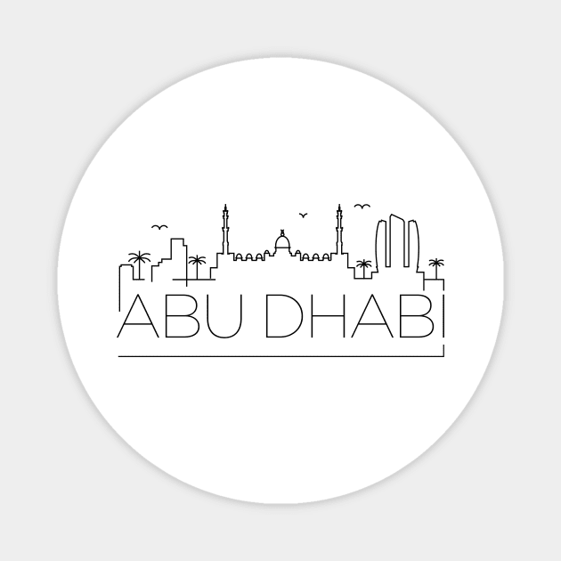 Abu Dhabi Minimal Skyline 2 Magnet by kursatunsal